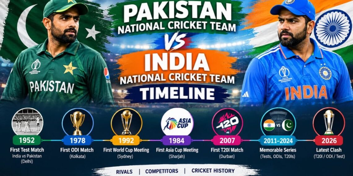 Pakistan National Cricket Team vs India National Cricket Team Timeline